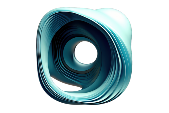 pleated decor ribbon textile texture structure macro layer futuristic shape brown threedimensional 3d render abstract layered curvy object hole isolated blue background modern minimal wallpaper