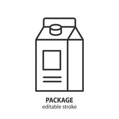 Cardboard drink package line icon. Editable stroke.