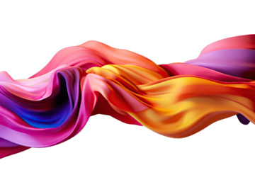 colourful yellow blue pink silk fold layer gradient blend rainbow threedimensional 3d render abstract colorful background falling curvy textile ribbons levitating paper layers fashion wallpaper