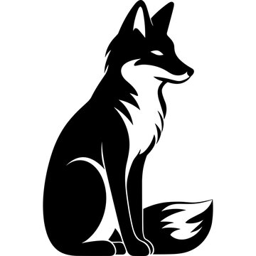 fox abstract logo sitting black vector