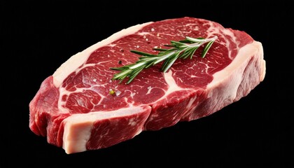 Fototapeta premium Raw beef fillet steaks mignon on dark background