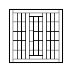 jail cell bars crime line icon vector. jail cell bars crime sign. isolated contour symbol black illustration