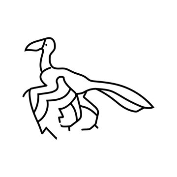 recommend clip art: archaeopteryx dinosaur animal line icon vector. archaeopteryx dinosaur animal sign. isolated contour symbol black illustration
