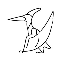 pteranodon dinosaur animal line icon vector. pteranodon dinosaur animal sign. isolated contour symbol black illustration © vectorwin