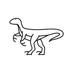velociraptor dinosaur animal line icon vector. velociraptor dinosaur animal sign. isolated contour symbol black illustration