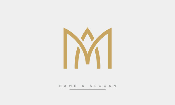 MA or AM Alphabet letters logo monogram