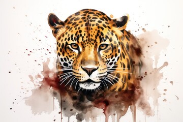 Watercolor illustration of a Jaguar