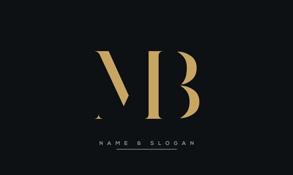 Alphabet letters MB or BM logo monogram