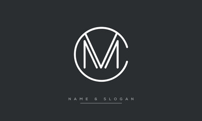 MC or CM Alphabet letters logo monogram