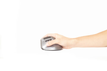Isolated vertical mouse. Concept of body health. Office syndrome concept. Carpal Tunnel Syndrome