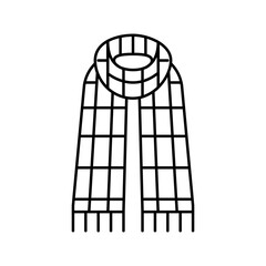 plaid scarf hipster retro line icon vector. plaid scarf hipster retro sign. isolated contour symbol black illustration