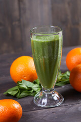 detox smoothie on the wooden background