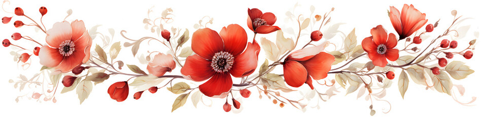 Naklejka premium Aquarell Blumen, Rot