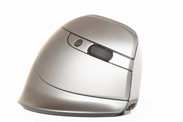 Isolated vertical mouse. Concept of body health. Office syndrome concept. Carpal Tunnel Syndrome