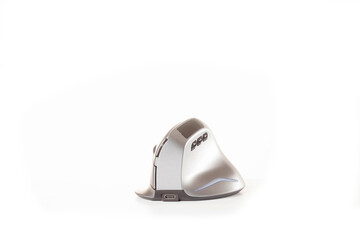 Isolated vertical mouse. Concept of body health. Office syndrome concept. Carpal Tunnel Syndrome