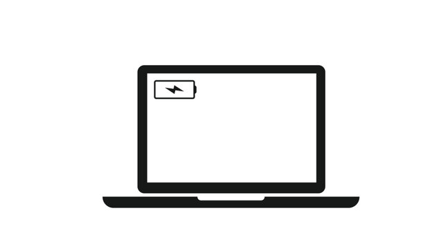 Laptop Charging Icon. Vector isolated editable flat illustration