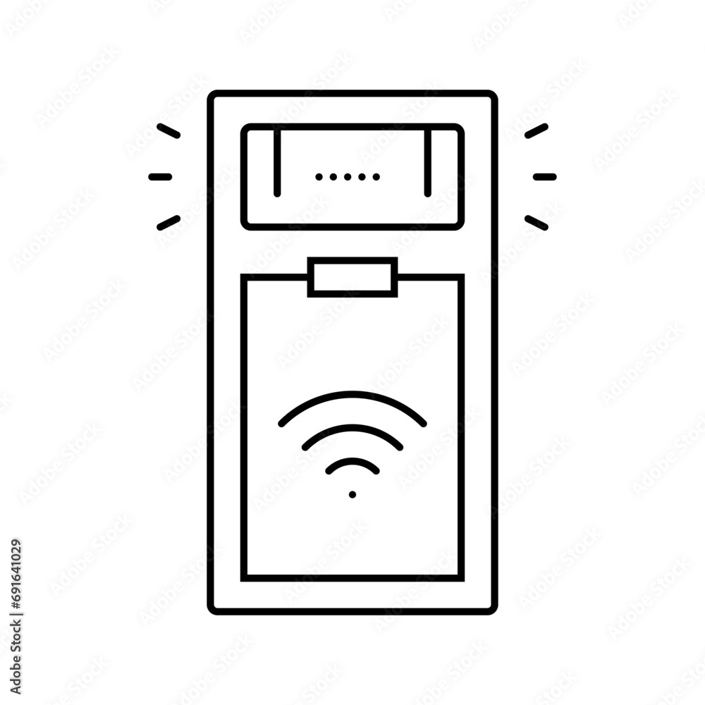 Poster smart motion sensor home line icon vector. smart motion sensor home sign. isolated contour symbol bl