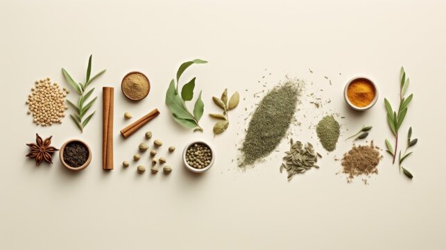  a variety of spices and herbs arranged on a white surface with the word spice spelled out in the middle of the image, surrounded by spices and herbs and spices.