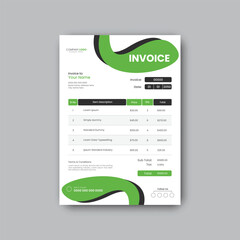 Modern corporate invoice or tax form design template.