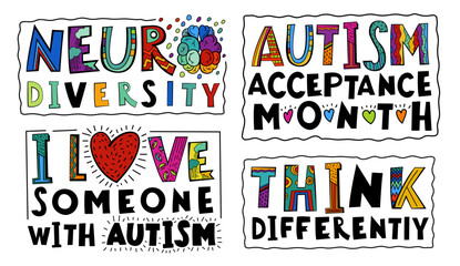 Neuro diversity, autism acceptance. Human minds and experiences diversity. - obrazy, fototapety, plakaty