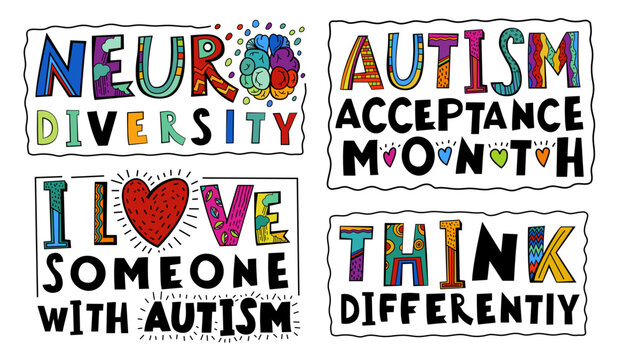 Neuro diversity, autism acceptance. Human minds and experiences diversity.