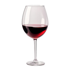 Glass of red wine isolated on transparent background