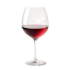 Glass of red wine isolated on transparent background