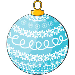 Design and draw a ball in the Christmas Season there using white color lines in the design.