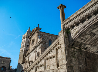 Glimpse of 'Palazzo dei Papi' building in Viterbo, Italy