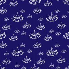 Jingle bells Christmas seamless pattern. Hand drawn illustration 