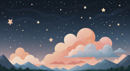 landscape with stars Ai generated 