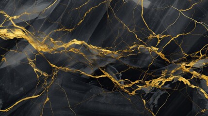 Dark grey marble texture with gold veins