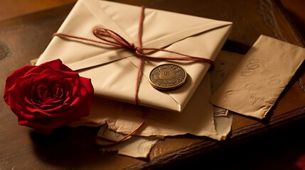 a beautifully crafted love letter with an antique wax seal, expressing heartfelt sentiments and captured in high definition for a nostalgic touch