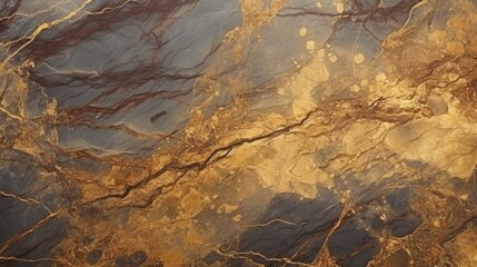 Brown marble texture with gold veins