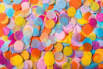overhead shot of colorful confetti rounds