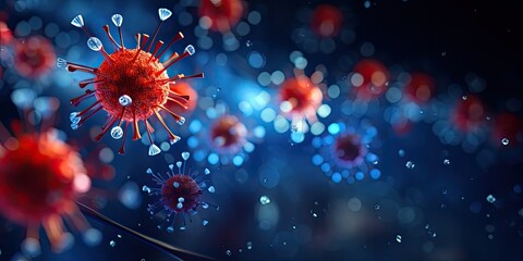 widok komórki virusa bakterii zakaźnego patogenu - obrazy, fototapety, plakaty