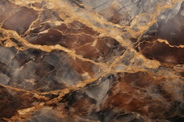 Brown marble texture with gold veins
