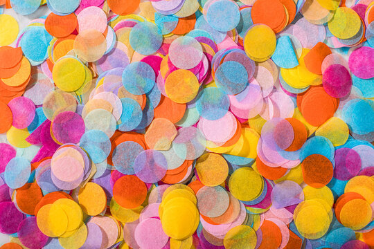 Naklejki overhead shot of colorful confetti rounds