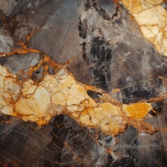 Brown marble texture with gold veins
