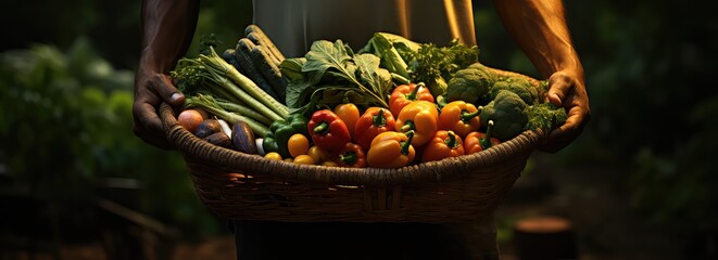 koszyk świeżych warzyw i owoców - obrazy, fototapety, plakaty