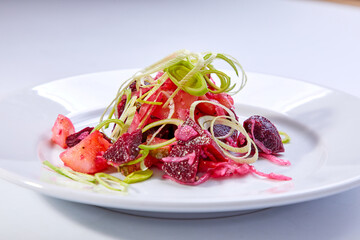 beetroot salad on the white