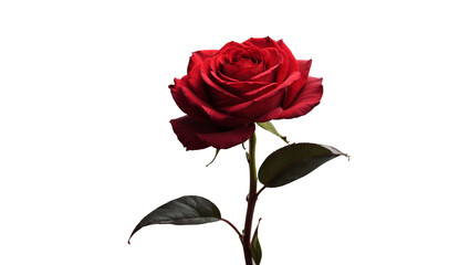 red rose isolated on white, png