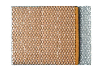 Bubble wrap envelope with corrugated cardboard inside, beaded nylon for protection