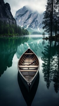 Boat on the Rustic Lake - Wallpaper