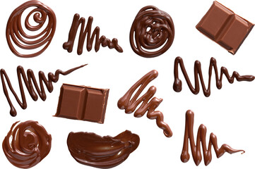 premium isolated melted chocolate designs elements