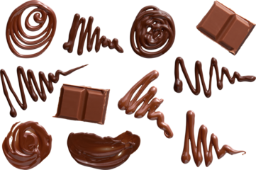 premium isolated melted chocolate designs elements