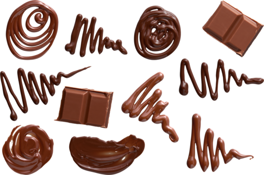 premium isolated melted chocolate designs elements