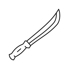 machete weapon war line icon vector. machete weapon war sign. isolated contour symbol black illustration