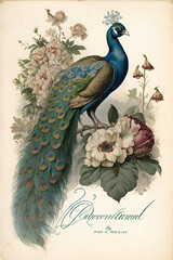 vintage peacock ephemera