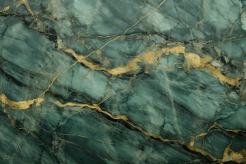 Green marble texture with gold veins - obrazy, fototapety, plakaty